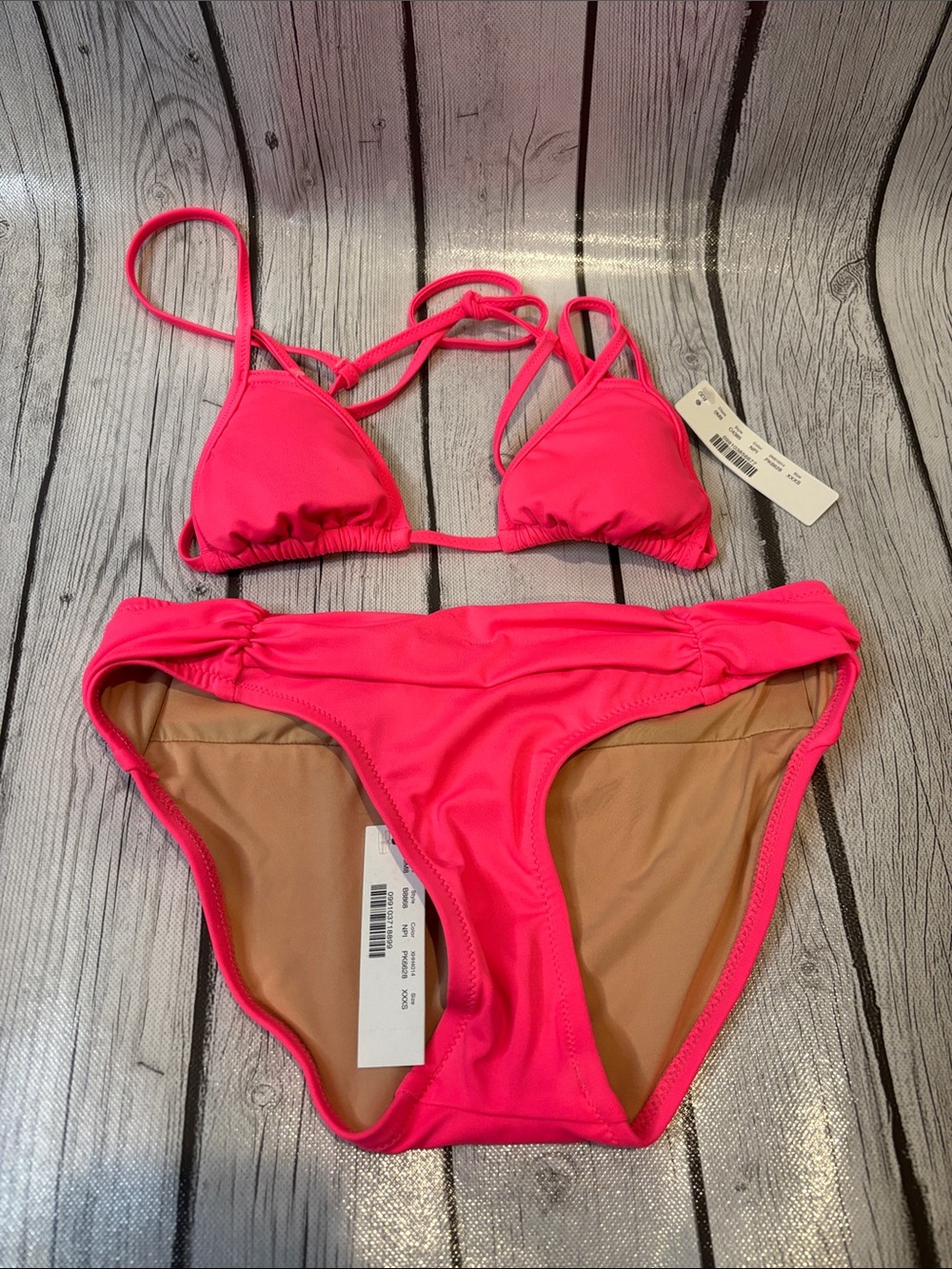 J. Crew Hot Pink Triangle Bikini Set size women’s xxxs